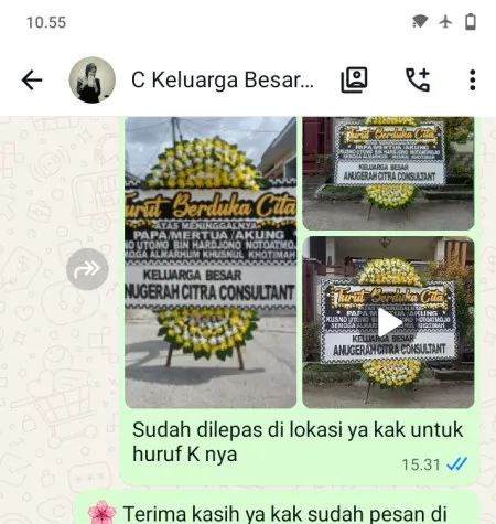 Pengiriman Papan Bunga Duka Pait Kasembon